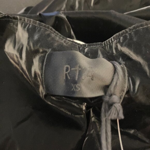 RtA Womens Harlan Pilot Pants XS Flux Black Faux Patent Leather Glossy NWT $325 - Picture 13 of 16